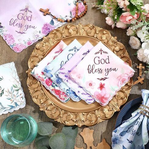 HunnmingRe Christian Handkerchief for Women Inspirational Gifts Bulk Inspirational Religious Bible Verse Handkerchief in Kuwait