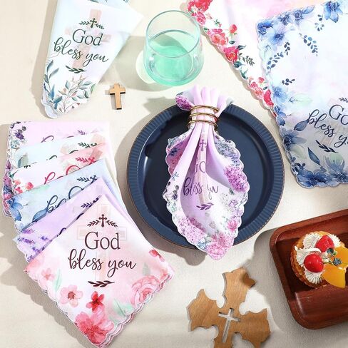 HunnmingRe Christian Handkerchief for Women Inspirational Gifts Bulk Inspirational Religious Bible Verse Handkerchief in Kuwait