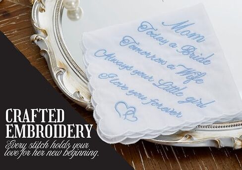 InnoBeta Mother of the Bride Gifts, Wedding Handkerchief For Happy Tears, Something Blue Handkerchiefs Set of 2 in Kuwait