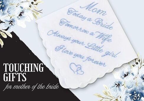 InnoBeta Mother of the Bride Gifts, Wedding Handkerchief For Happy Tears, Something Blue Handkerchiefs Set of 2 in Kuwait