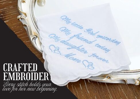 InnoBeta Bride Gifts from Mom, Wedding Handkerchief for Bride, For Happy Tears, Something Blue Handkerchiefs Set of 2 in Kuwait