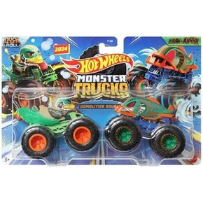 Hot Wheels Monster Trucks Demolition Doubles New for 2024 Duck N' Roll vs Piran-Ahhhh