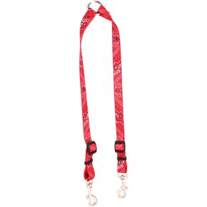 Yellow Dog Design Bandana Red Coupler Dog Leash 3/8" Wide and 9 to 12" Long, Small