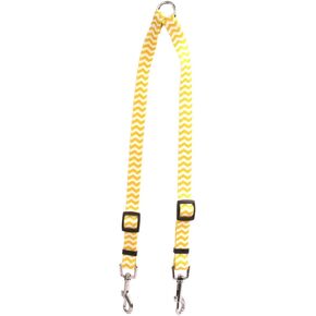 Yellow Dog Design Chevron-Lemon Coupler Dog Leash 3/4" Wide and 12 to 20" Long, Medium