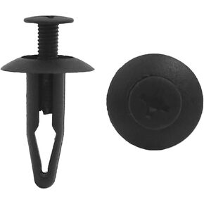uxcell 100Pcs Black Plastic Rivets Fastener Retainer Push Type Clips 7mm for Car