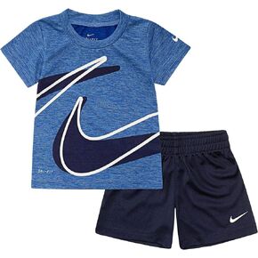 Nike Kids Boy's Dri-FIT Dropset Tee & Shorts Set (Little Kids) Obsidian 7 Little Kids