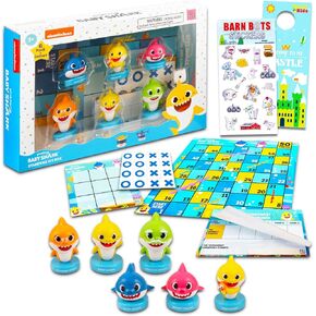 مجموعة أختام Baby Shark - حزمة تحتوي على 6 قطع من صندوق أدوات أختام Baby Shark وملصقات وشماعة باب | مجموعة فنون بيبي شارك، فنون وحرف بيبي شارك in Kuwait