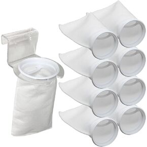 4 بوصات 8 قطع من جوارب حقيبة مرشح حلقة حوض السمك وقطعة واحدة من حامل جورب المرشح المسبق يناسب نماذج Waterbox Aquarium AIO وMarine X وPro Reef، ويناسب أحواض السمك Eshopps وجميع حاملات جورب المرشح مقاس 4 بوصات in Kuwait