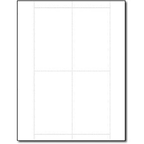 65lb White Printable Index Cards 3x5 - Index Card Sheets for Inkjet & Laser Printers - Perforated cards 4 per page - 100 Sheets / 400 Index Cards