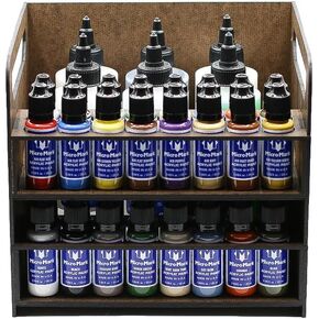 Micro-Mark Deluxe Acrylic Paint System with Portable Organizer Rack