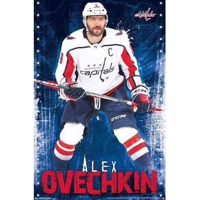 Trends International NHL Washington Capitals-Alex Ovechkin 17 Wall Poster, 14.725 in x 22.375 in, Barnwood Framed Version