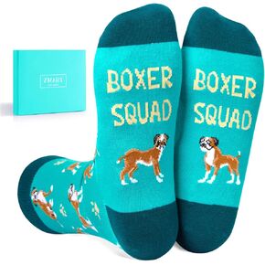 Zmart Funny Boxer Dog Gifts for Women Men, Fun Boxer Dog Socks for Mom Dad Him Her Boxer Lovers