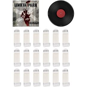 Vinyl Record Wall Mount Holder,18 PCS No Drill Clear Acrylic Album Record Holder Display,Vinyl Dispaly Floating Wall Shelves for Home Wall Decoration