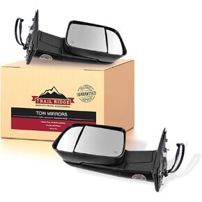 Trail Ridge Tow Mirror Power Fold Heated Signal Memory Puddle Black Pair for Ram