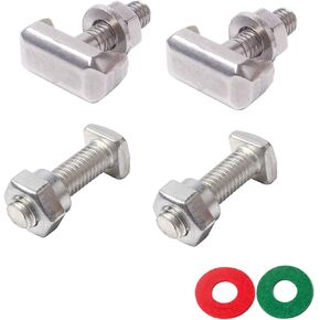 قطعتان من مسمار طرفي موصلات البطارية، مسمار على شكل حرف T مع صامولة وغسالة، قطعتان من مسمار طرفي بطارية M8 وجوز من الفولاذ المقاوم للصدأ مع قطعتين من مجموعة حماية طرف البطارية شديدة التحمل (أخضر وأحمر) in Kuwait