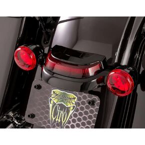 CIRO LED Crown Tail Light with Lightstrike Technology Black with Red Lens for motorcycles