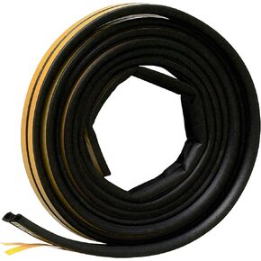 Frost King V27GA D-Section Rubber Self-Stick Weatherseal Tape, 9/16" W, 5/16" T, 10 ft L, Gray