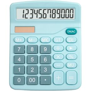 Desktop Calculator, 12 Digits Electronic Calculators for Home Office School, Solar and Battery Dual Power, Calculators Financial Accounting Tools (White)