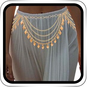 Zoestar Boho سلسلة الخصر الترتر ذات الطبقات الذهبية شرابة ذهبية لسلسلة الجسم الصيفية للشاطئ إكسسوارات النساء in Kuwait
