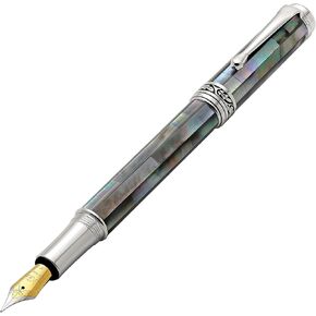 Xezo Maestro Black Mother of Pearl Rollerball Pen, Fine Point. Chrome Plated. Handmade, No Two Pens Alike in Kuwait