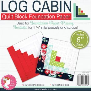 It's Sew Emma Quilt Block Foundation Paper - 6" Log Cabin