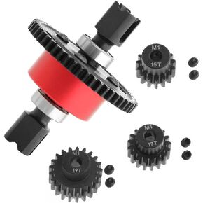 Center Diff Set 50T with 15T 17T 19T Pinion Gears #45 Steel for Arrma Kraton 6S Outcast 6S Typhon 6S Infraction 6S Talion Mojave Fireteam Notorious Felony Upgrade Parts (Red)