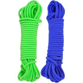 TOYANDONA Jump Training Rope 2pcs Elastic Jumping Ropes Chinese Skipping Rope Toy Indoor Classic Jump Band Game for Children Students Adults Green Blue 5 Meters Exercise Jumping Rope