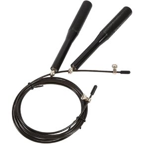 Jump Ropes Aluminum Alloy Speed Adjustable Steel Jump Rope with Blue Handle (Black)