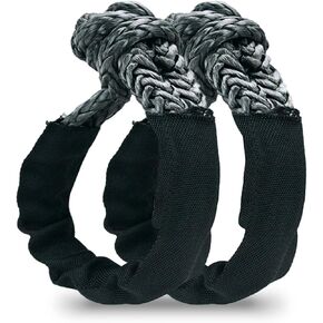 Soft Shackle Synthetic 1/2 Inch x 22 Inch (43,000lbs Breaking Strength) with Protective Extra Sleeves for ATV SUV Off Road Towing Recovery(2 Pack-Black) in Kuwait