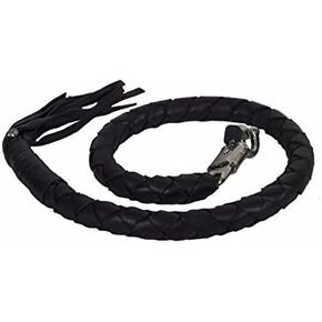 3" THICK BIKER BLACK 40" LEATHER GET BACK WHIP MOTORCYCLE WHIP OLD SCHOOL