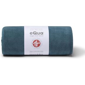 Manduka eQua Yoga Mat Towel - Quick Drying Microfiber, Lightweight, Easy for Travel, Use in Hot Yoga, Vinyasa and Power, 72 Inch (182cm), Sage Solid