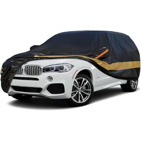 Holthy Car Cover Waterproof All Weather for Automobiles, Outdoor Heavy Duty Full Exterior Covers Sun UV Rain Protection with Cotton Lined, Universal Fits Sedan (185 to 193 Inch) 3XL