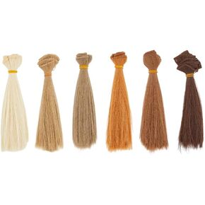 DICOSMETIC 6 Bundles 6 Colors Doll Wig 10cm Straight Short Doll Hair Hair High Temperature Fiber Doll Hair Wefts Multi-Colored Imitation Doll Wig Hair for DIY Doll Wigs
