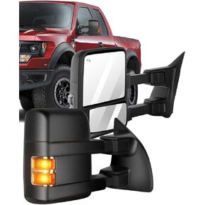 ECCPP Towing Mirrors for 1999 2000 2001 2002 for Ford for F250 for F350 for F450 for F550 Super Duty Power Heated Pickup Pair Mirrors