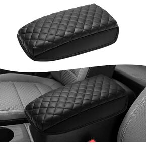 KBH Car Center Console Armrest Cover for 2020-2024 Ford Escape & 2021-2024 Bronco Sport CX430, Vinyl Leather, Console Cushion Thick Pad Arm Rest Covering, Black