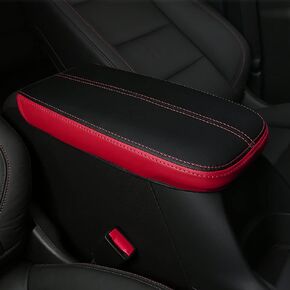 LEXLEY for GMC 2018 2019 2020 2021 2022 2023 2024 Terrain Accessories Front Armrest Box Cover Center Console Pad Waterproof Anti-Scratch Leather Protector Covers-Red Stitches