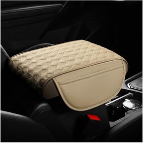 Car Center Console Cover, Waterproof Leather Auto Armrest Box Protector Elbow Pillow with Storage Pocket, Comfortable Memory Foam Arm Rest Box Cushion Pad, Car Accessories (Red)