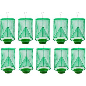 Ranch Fly Trap Outdoor Hanging Reusable with Fishing Apparatus | Food Bait Tray Catcher Cage for Indoor or Outdoor Family Farms, Park (4 Pack) in Saudi Arabia