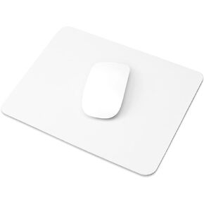 ProElife Mouse Pad 9.4'' x 7.8'' Slim Mat for Computer Laptop Accessories, Waterproof PU Leather Mouse Pad with Anti-Slip Base Rectangle Mousepad for Home Office School Mouse (White)