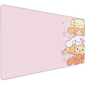 Pink Kawaii Girly Gaming Mouse Pad, Cute Long Extended XXL Desk Mat, Extra Large Mousepad Girl Keyboard Pads for Work Game Office Home, 35.4'' X 15.7''