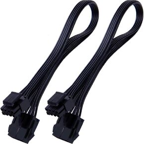 TeamProfitcom CPU 8 Pin Power Extension Cable ATX CPU 8 Pin Female to 8(4+4) Pin Male EPS Extension Cable for Motherboard (Not PCI-e VGA) 12 Inches (2 Pack)