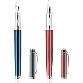 قلم حبر معدني قطعتين من Amabro، قلم حبر ذو نقطة دقيقة 0.5 مم، قلم حبر فاخر للخط، قلم كتابة سلس للأعمال مع محول حبر للرجال والنساء والكتابة في المكاتب المدرسية (B) in Kuwait