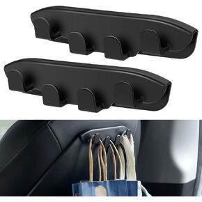 Linkstyle 2 Pcs Car Seat Hooks Compatible with Tesla Model 3 Model Y 2017-2024, Car Back Hooks Seat Headrest Hooks Car Bag Hook Universal Car Vehicle Back Seat Headrest for Purses and Bags Hanger