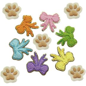 Iron On Patches Embroidery Gold Border Cross Patches Love Bow Football Crown Applique Chenille Patch Sew on Clothing Jackets Jeans Hats Backpacks DIY Craft Decor (Style 6 (15pcs))