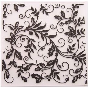 arriettycraft Christmas Berry Beans Branch Leaves Background Plastic Embossing Folders for Card Making Scrapbooking or Paper Crafts