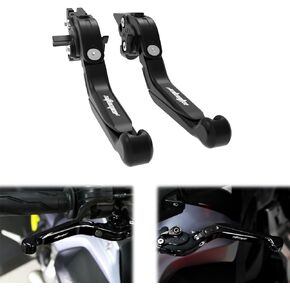 xitomer Motorcycle Brake Clutch Handle Levers, Fit for MT-03 2016-2023 / YZF R3 2015-2023, Brake Levers CNC Adjustable Extendable Foldable (Black)