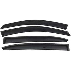IKON MOTORSPORTS Tape on Window Visors, Compatible with 2013-2017 Honda Accord Sedan, Smoke Tinted Injection with Chrome Trim Polycarbonate 4 Pieces Rain Guards, 2014 2015 2016