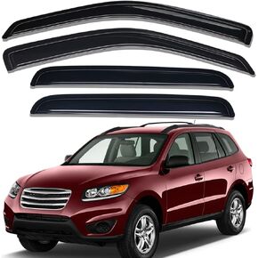 Lightronic WV94253 Outside-Mount Side Window Visor Deflector Rain Guard, Dark Smoke, 4-Pieces Set, Fits 2007-2012 Hyundai Santa Fe