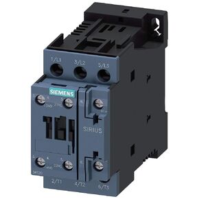 SIEMENS 3RT20281BB40 IEC Magnetic Contactor, 24VDC, 3 Pole, 38 Amp, 1NO+1NC, Size S0, Screw Terminal