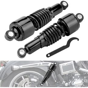 Motorcycle 10.5"/267mm Rear Shock Absorbers Lowering Shock Black Rear Suspension Kit Replacement for Harley Sportster Iron XL 883 1200 2004-2012